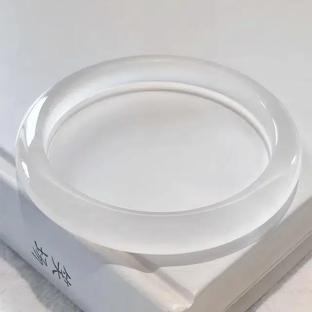 周纪福 荔枝冻白月光 新中式 优雅古风旗袍汉服气质清冷感 玉髓 手镯 女款