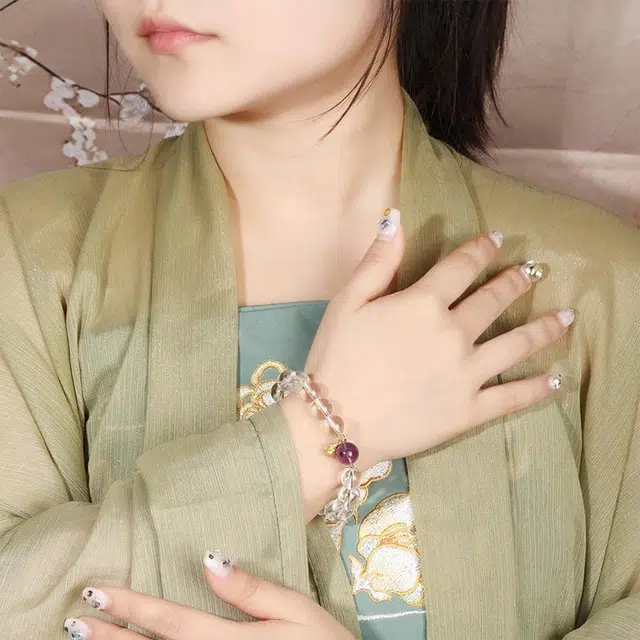 【S925银 学业顺利】 老凤祥 上岸转运珠能量加持 时来运转磁场小众设计 轻奢气质百搭 礼盒装#好运天然 白水晶 手串 女款