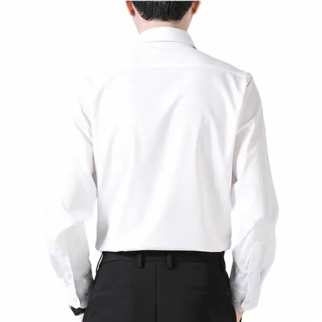 大白鲨 免烫白色男士长袖西装商务休闲修身纯棉高端温莎衬衣抗皱秋冬衬衫 男款