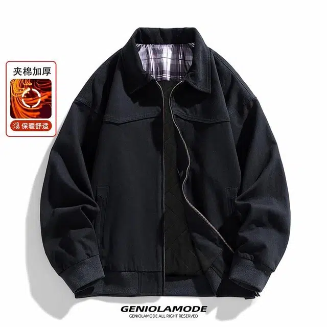 雅鹿 美式潮牌情侣外套工装翻领夹克 男女同款