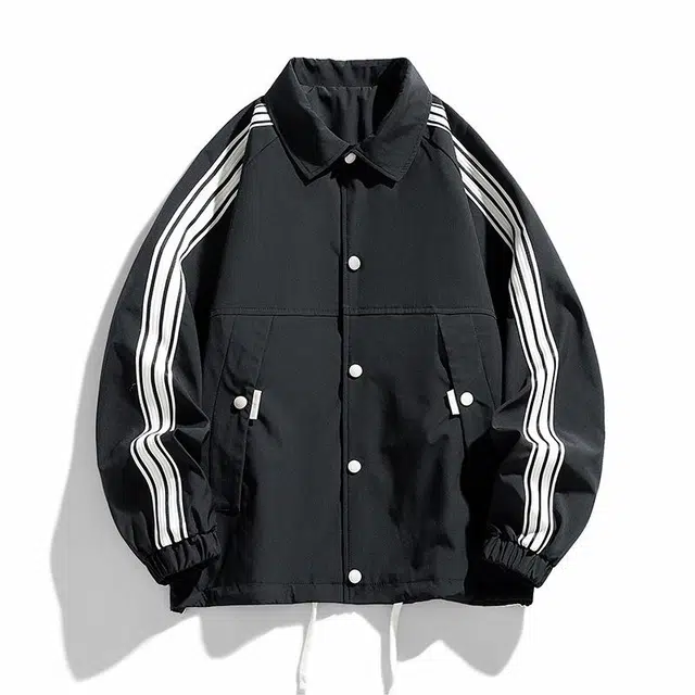 雅鹿 休闲翻领春秋季大码百搭宽松跑步运动上衣男装夹克外套 男款