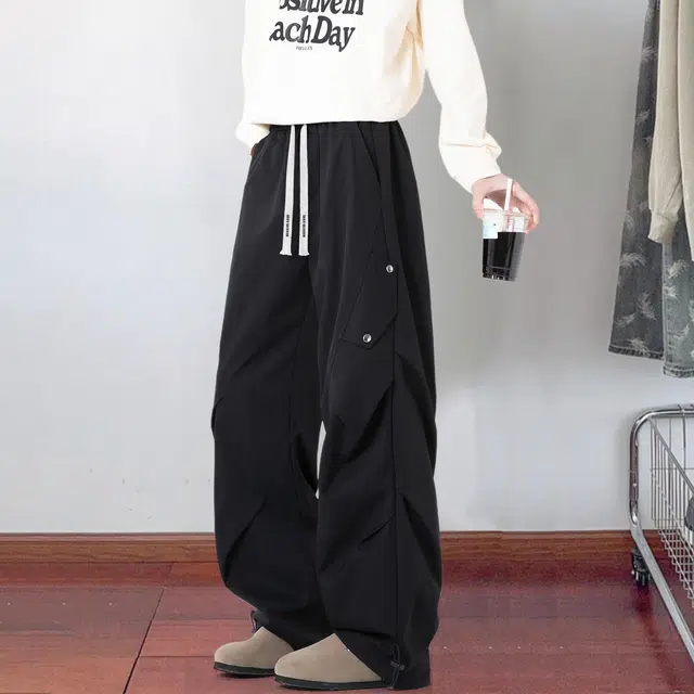 大卫贝肯 学院风美式潮流复古百搭简约耐磨透气宽松直筒休闲裤 男女同款