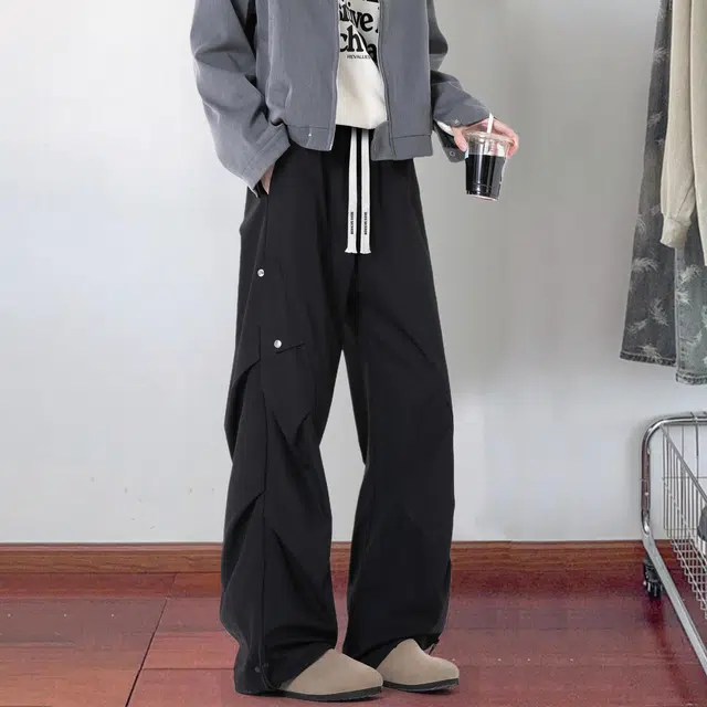 大卫贝肯 学院风美式潮流复古百搭简约耐磨透气宽松直筒休闲裤 男女同款