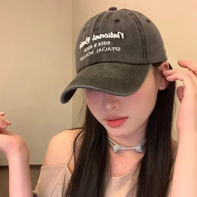 木林森 美式复古刺绣字母水洗做旧户外出行防晒遮阳时尚潮流百搭大头围显脸小 棉 鸭舌帽 男女同款情侣款