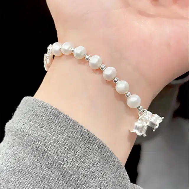 【赠暴富手机贴】 正大福 称心如意铃兰花半镯 新中式铃兰花纯洁国风典雅奢华美学婉约清丽简约时尚日常百搭轻奢小众质感 玉髓 手链 女款