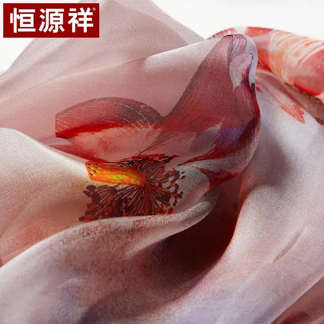 恒源祥 实用绑包数码喷绘 桑蚕丝 丝巾 女款
