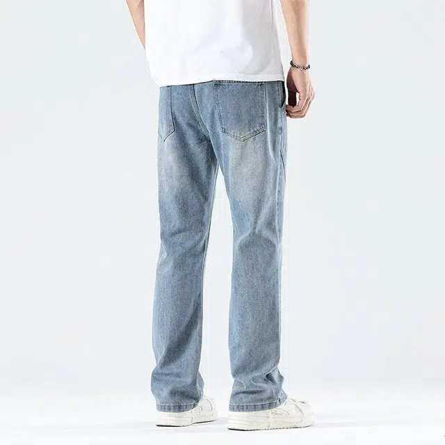 黑恐龙 宽松百搭直筒长裤舒适简约牛仔裤 男女同款