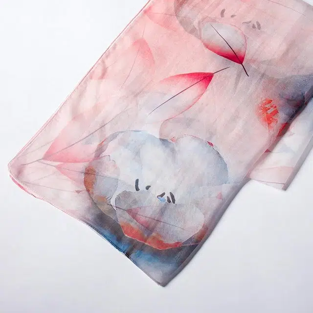 恒源祥 实用绑包数码喷绘 桑蚕丝 丝巾 女款