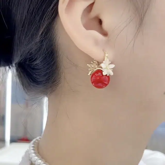 彤彤兔 高级感超仙优雅气质花朵 合金 耳环 女款