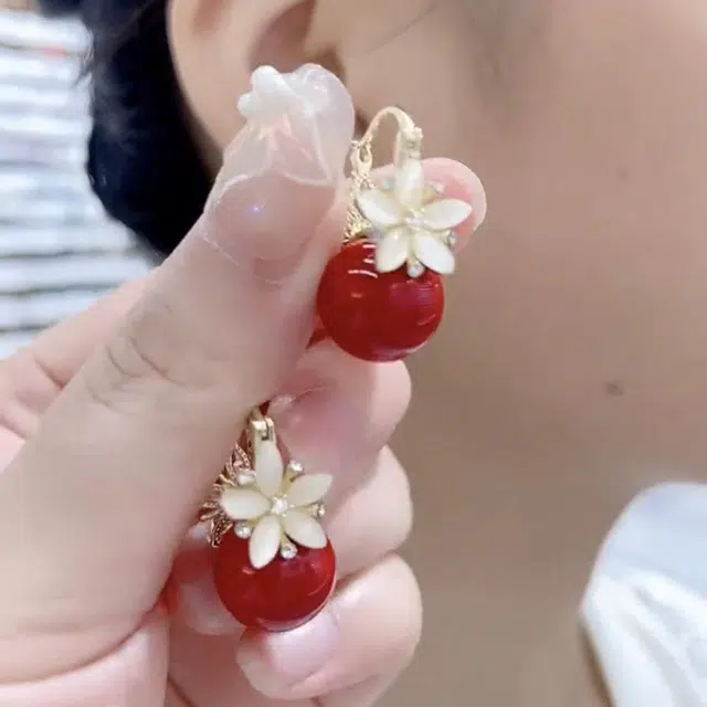 彤彤兔 高级感超仙优雅气质花朵 合金 耳环 女款