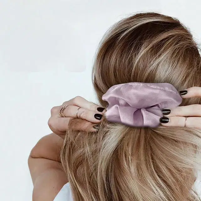 左欧 大肠超大 加大号特大紫色网纱肥肠丸子头 发圈 女款