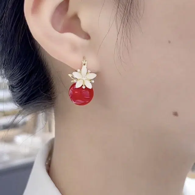 彤彤兔 高级感超仙优雅气质花朵 合金 耳环 女款