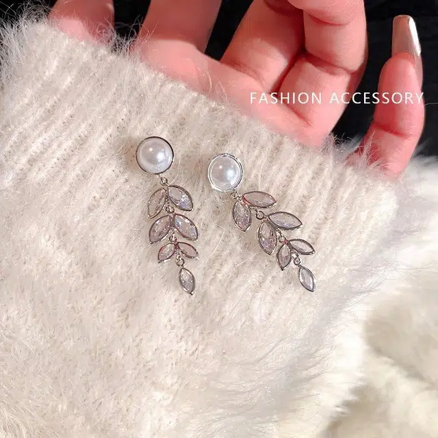 彤彤兔 韩系麦穗流苏仿珍珠 合金 耳环 女款