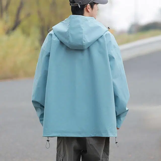 宾力克 美式工装连帽纯色防风防水运动百搭潮流夹克外套 男女同款