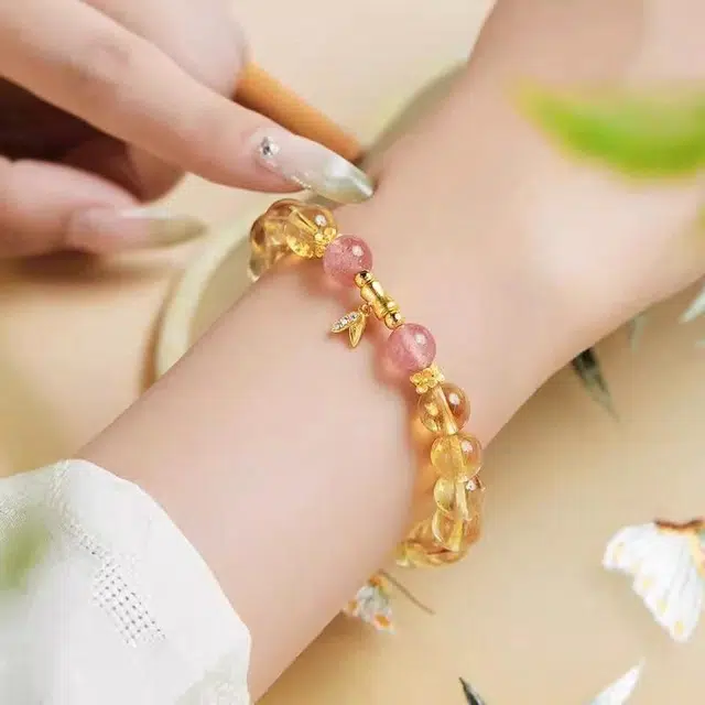 【进宝】 老作坊 节节高升 步步如意 新中式国潮 竹节造型 优质 水晶 手串 女款