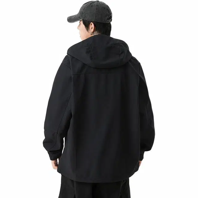 雅鹿  连帽外套撞色  防水防风透气耐磨冲锋衣 男女同款