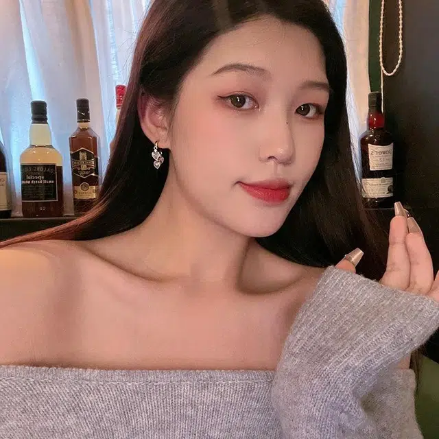 彤彤兔 个性气质甜美炫彩爱心 合金 耳环 女款