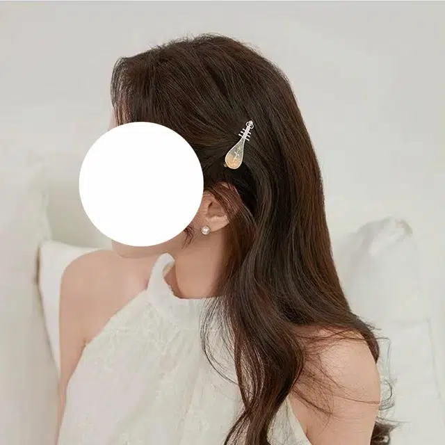 简应舒 国风玫瑰花琵琶 合金 发夹 女款