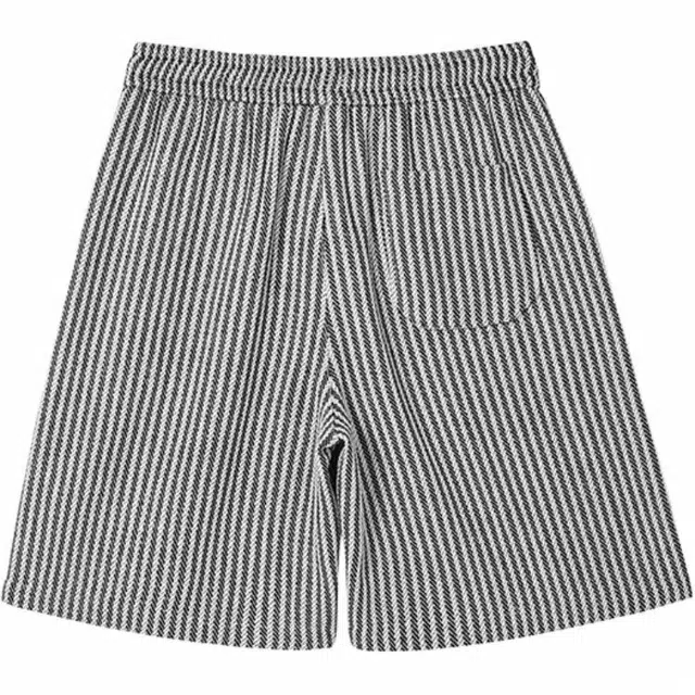 轻迎 夏季条纹宽松潮流休闲短裤 男款