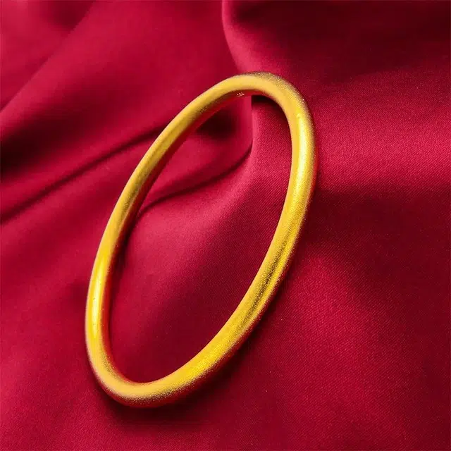 尚银福 蝴蝶结素圈系列 国潮新中式时尚优雅气质轻奢高级感 宫廷风简约小众设计古法金色镯子在逃公主手饰套装 合金 手镯 女款