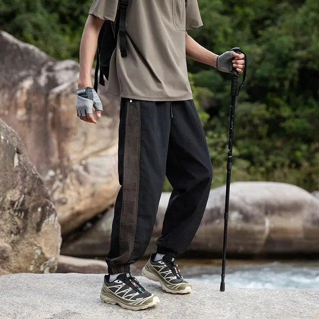 袋鼠 户外骑行纯色基础宽松户外多口袋机能风降落伞兵裤休闲裤 男女同款