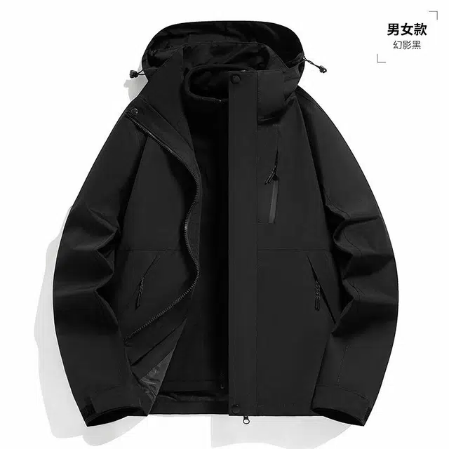 雅鹿  情侣款三合一时尚休闲可拆卸内胆两件套  防水防风保暖冲锋衣 男女同款