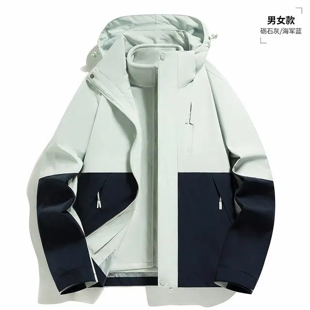 雅鹿  情侣款三合一时尚休闲可拆卸内胆两件套  防水防风保暖冲锋衣 男女同款