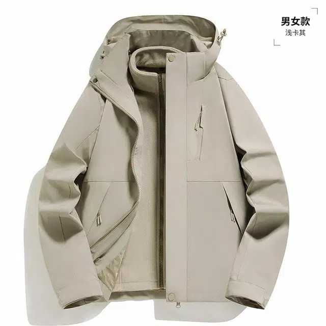 雅鹿  情侣款三合一时尚休闲可拆卸内胆两件套  防水防风保暖冲锋衣 男女同款