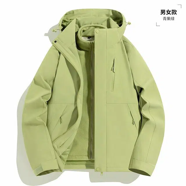 雅鹿  情侣款三合一时尚休闲可拆卸内胆两件套  防水防风保暖冲锋衣 男女同款