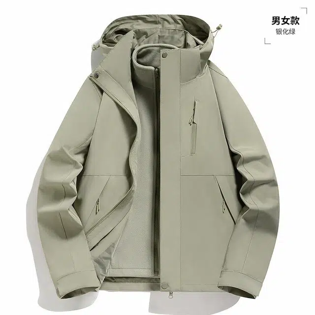 雅鹿  情侣款三合一时尚休闲可拆卸内胆两件套  防水防风保暖冲锋衣 男女同款