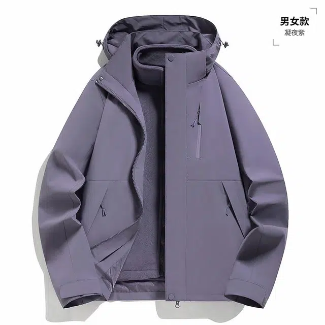 雅鹿  情侣款三合一时尚休闲可拆卸内胆两件套  防水防风保暖冲锋衣 男女同款