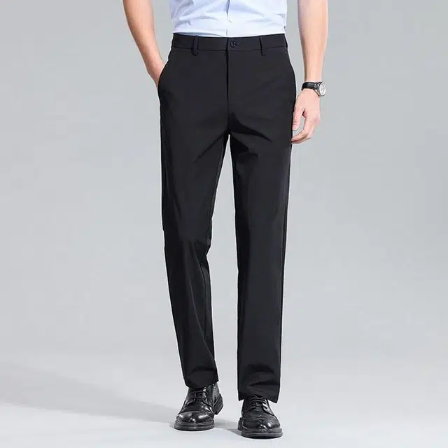 红豆 凉感防晒透气纯色轻商务直筒休闲裤 男款