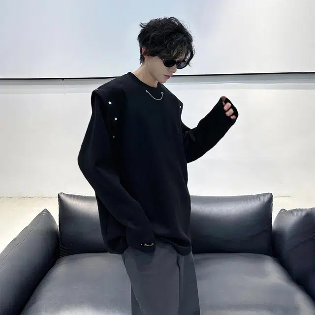 冰飞 美式复古高级感袖子可拆卸两穿宽松休闲舒适套头内搭上衣服潮牌潮流高街痞帅重磅圆领卫衣 男女同款