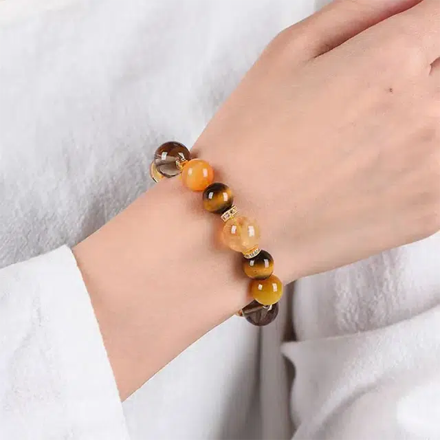 兰慕茵诺 八方来财 新中式金霸大综合  转运上岸# 好运天然 黄水晶 手串 男女同款情侣款