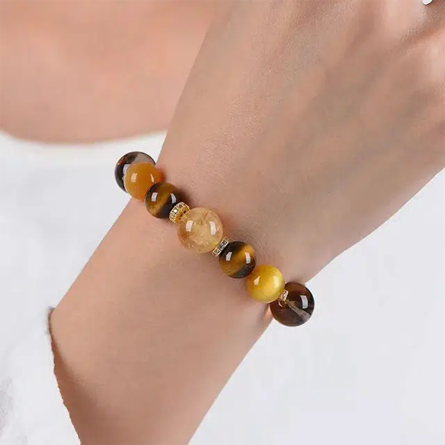 兰慕茵诺 八方来财 新中式金霸大综合  转运上岸# 好运天然 黄水晶 手串 男女同款情侣款