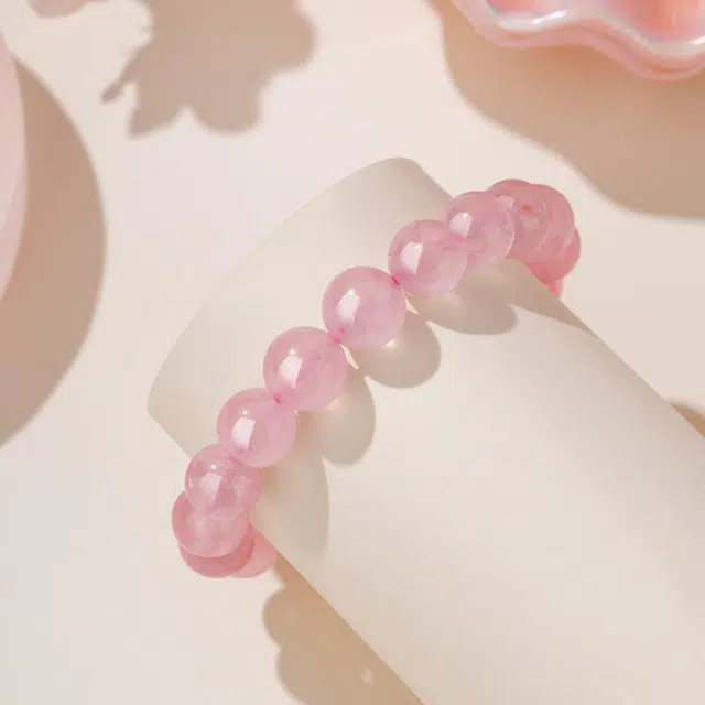 老凤祥 桃运绯然 新中式转运上岸粉晶珠串手饰 招桃花好运 小众简约高级设计感甜美可爱 粉水晶 手串 女款