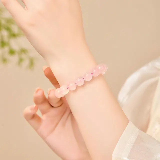 老凤祥 桃运绯然 新中式转运上岸粉晶珠串手饰 招桃花好运 小众简约高级设计感甜美可爱 粉水晶 手串 女款