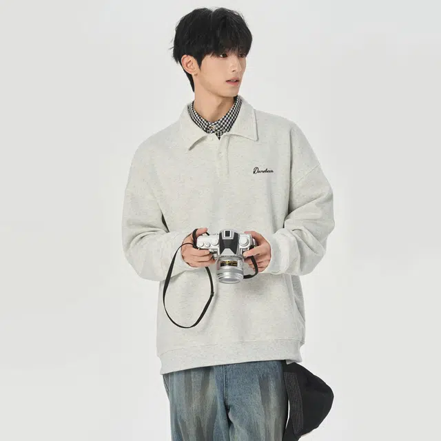 萌芽熊 美式复古高街品牌字母宽松运动休闲日常通勤时尚百搭落肩长袖卫衣 男女同款