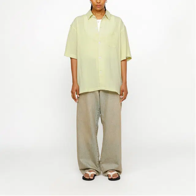 Stussy SS24 BOXY FLAT HEM SHIRT CRINKLED