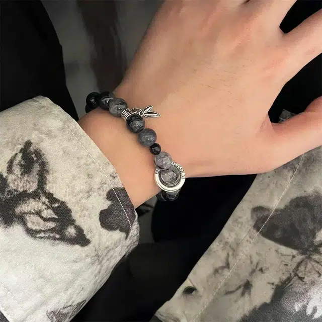 唐述 【官方已过香】创意念珠盘玩潮酷冰裂国潮新中式精致高级冷淡时尚 平安喜乐 诸事皆顺 黑檀 手串 男女同款情侣款