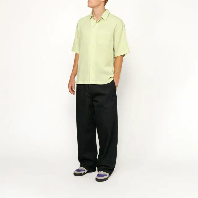 Stussy SS24 BOXY FLAT HEM SHIRT CRINKLED