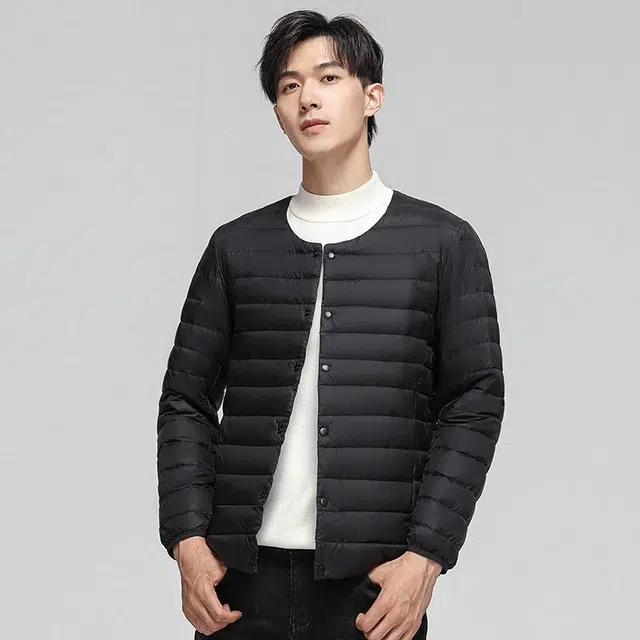 雅鹿 轻薄内胆纯色百搭羽绒服 男款
