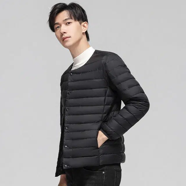 雅鹿 轻薄内胆纯色百搭羽绒服 男款