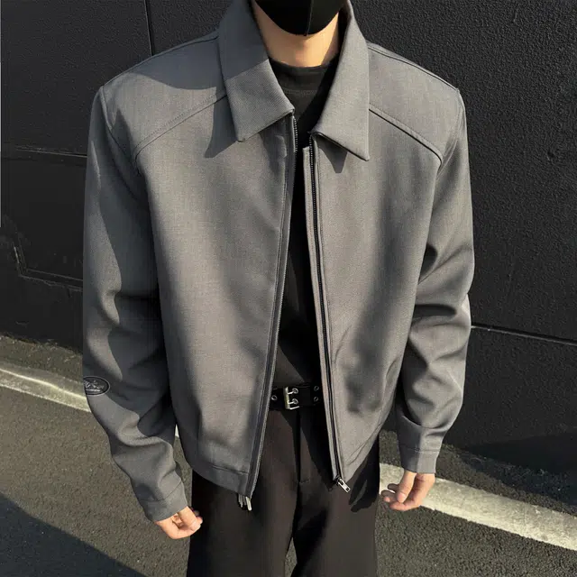 稻草人 简约纯色翻领拉链宽松休闲开衫夹克外套 男女同款 卡其色