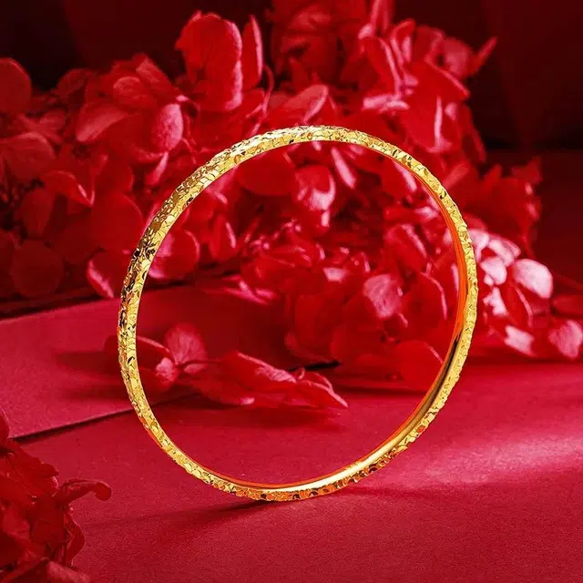 石在行 国潮新中式 三面碎碎冰素圈 波光凌凌满天 星轻奢精致 恋爱告白 简约大方 合金 手镯 男女同款情侣款