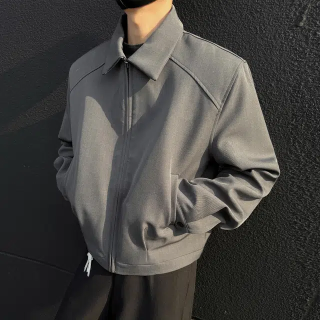 稻草人 简约纯色翻领拉链宽松休闲开衫夹克外套 男女同款 卡其色