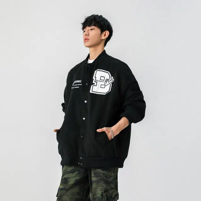 颂希尔  简约百搭字母长袖棒球服 男女同款