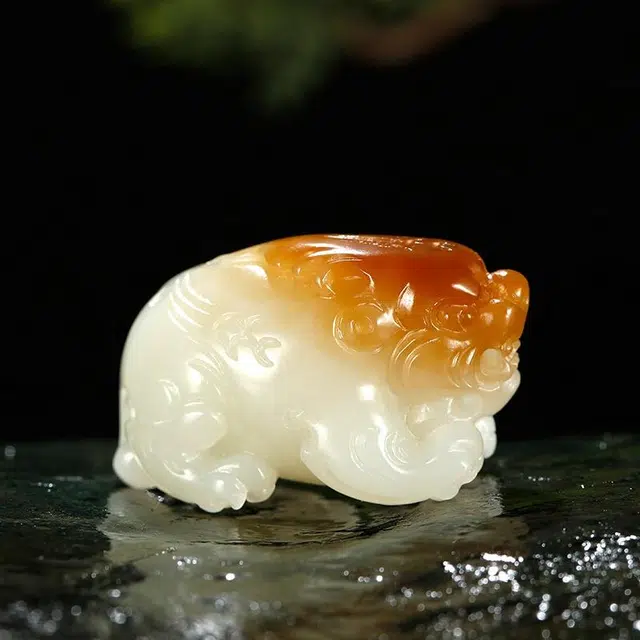 玉说 冠军范芷若代言国风貔貅仿古瑞兽鸿运当头 和田玉吊坠 白玉/青白玉 男女同款情侣款