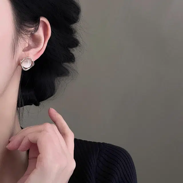 韵系 法式简约高级感锆石 铜镀金 耳钉 女款