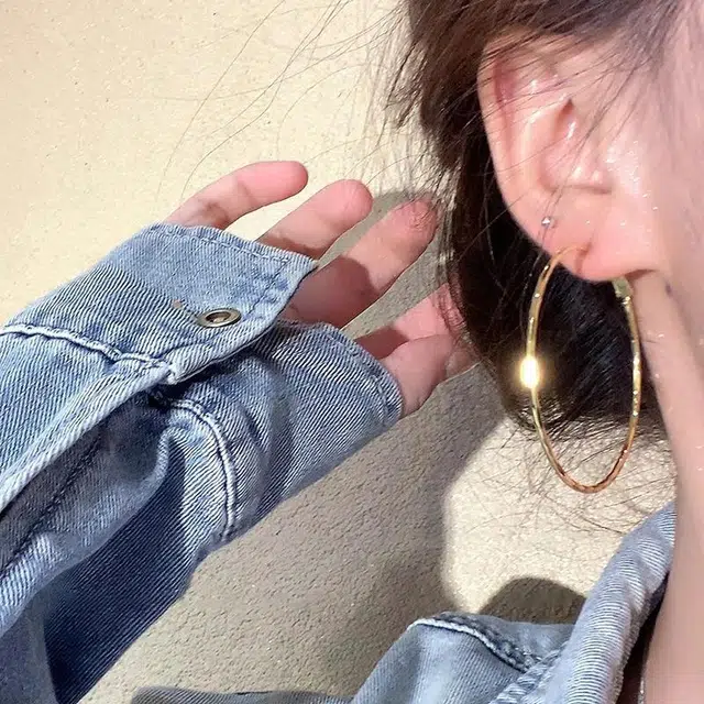 韵系 欧美风金属素圈 铜镀金 耳环 女款